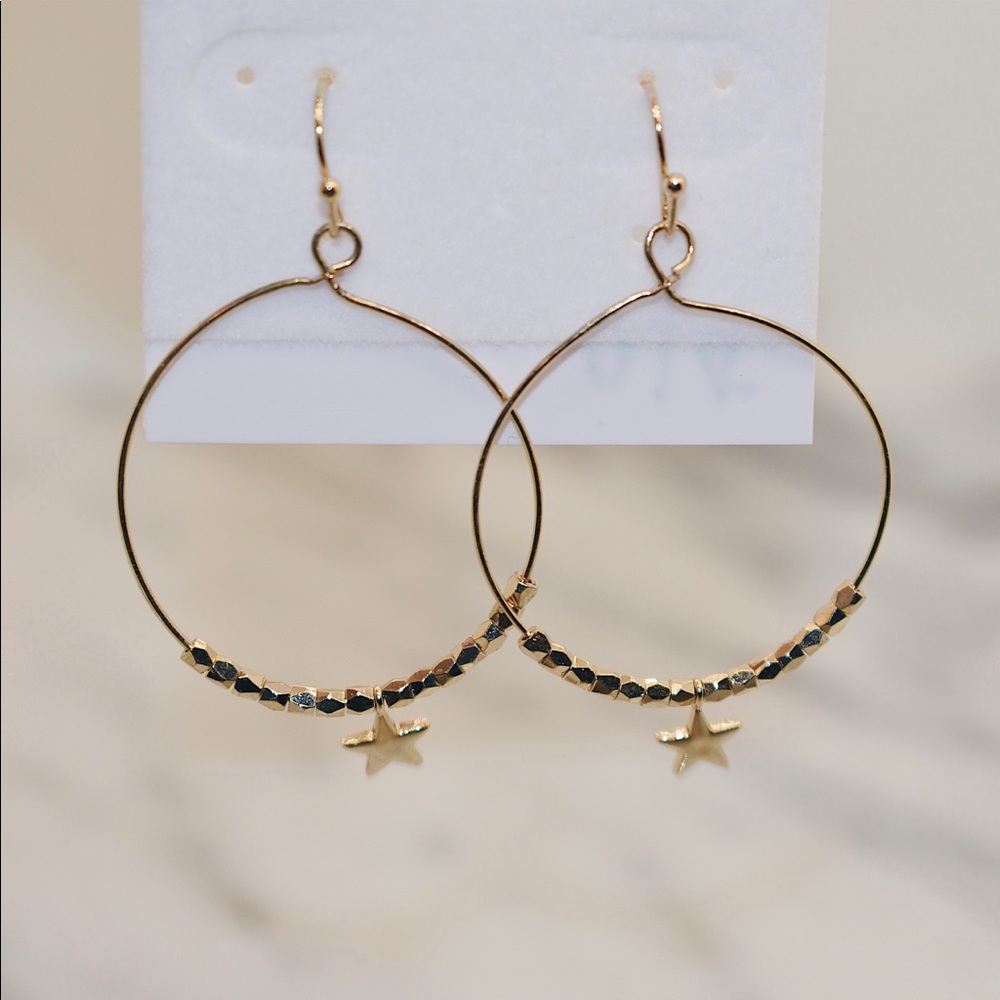 Star hoop earrings